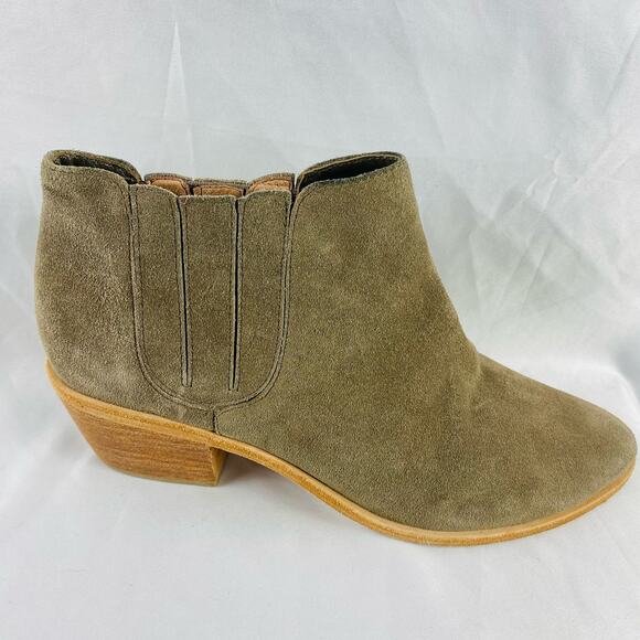 Joie Tan Barlow Chelsea Charcoal Suede Ankle Booties Size 39.5 - Picture 2 of 8